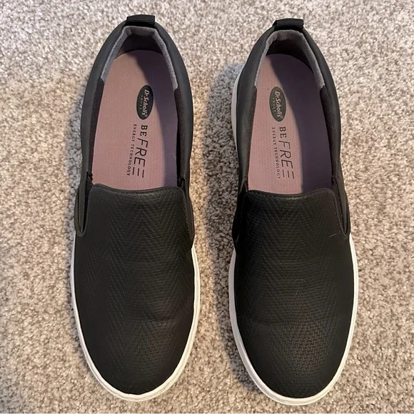 Black Slip On Leather Sneaker - Picture 2 of 4